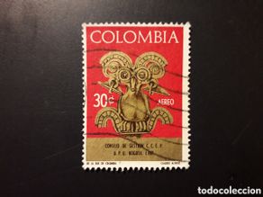 Selos: COLOMBIA YVERT A-476 SELLO SUELTO USADO 1967 ARTE PRECOLOMBINO PEDIDO MÍNIMO 3€